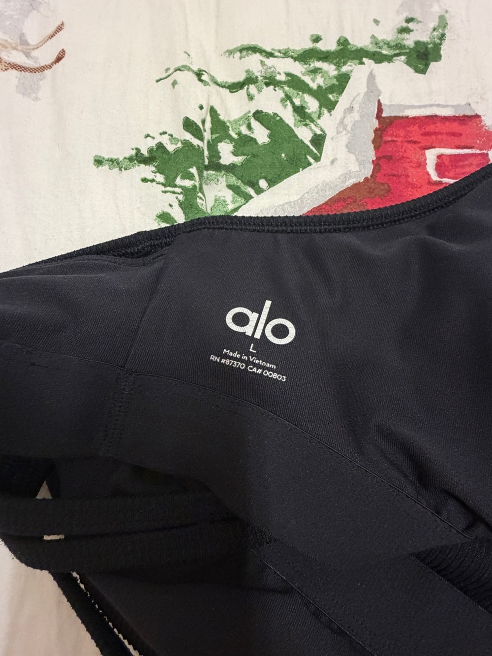 ALO Yoga Black Ribbed Strappy Cropped Tank - Picture 3 of 3